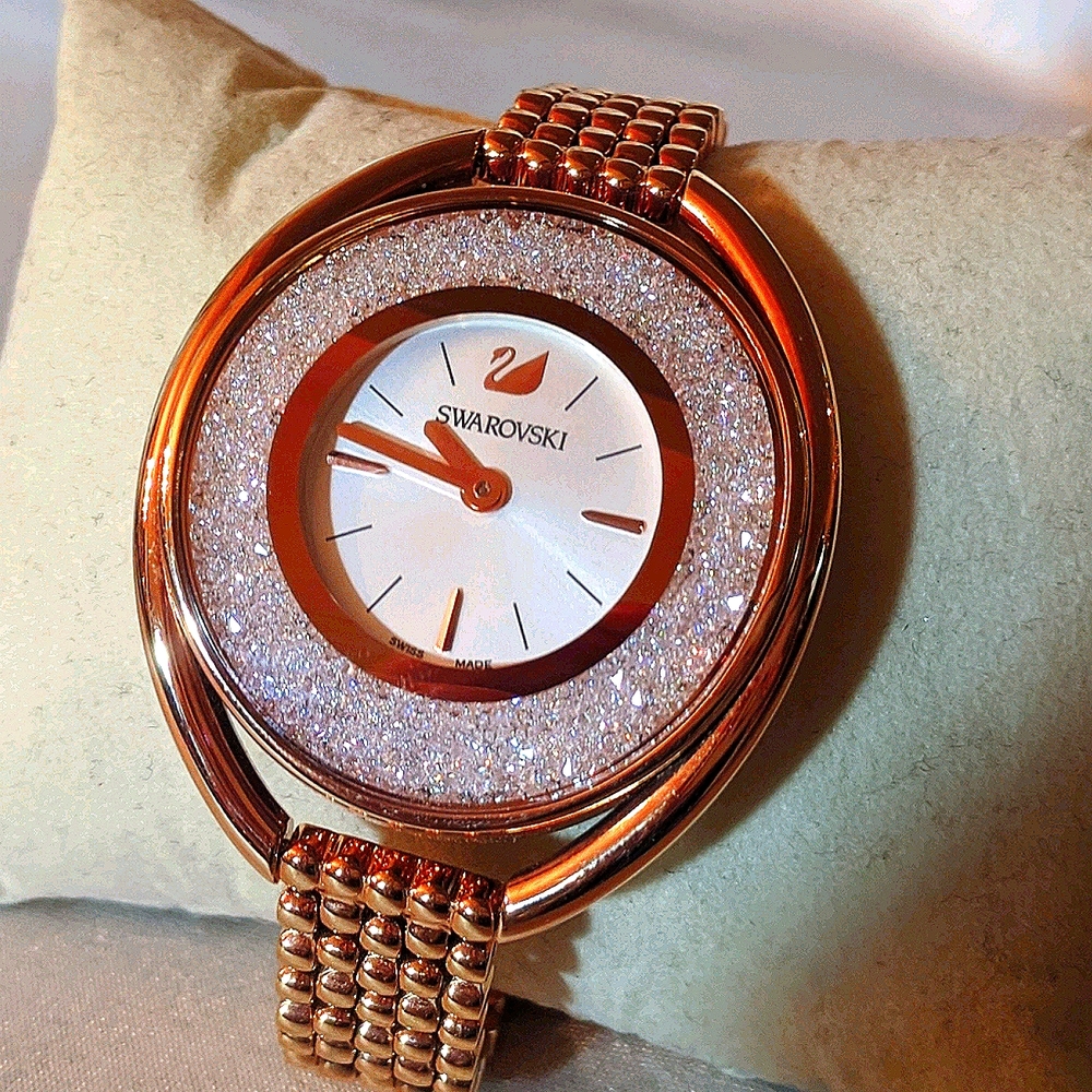 Swarovski rose gold crystalline stainless steel